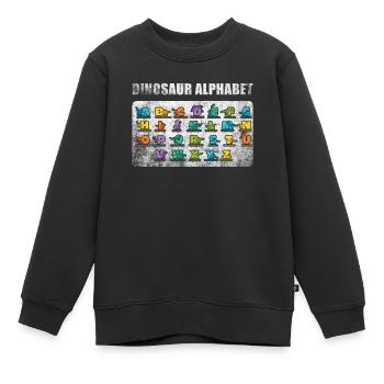 Meine Dinosaurier-Liebhaber ABC Kinder Dino Alphabet - Kinder Premium Organic Sweatshirt - Schwarz - Vorne - AI Model Kid Female (0cm)