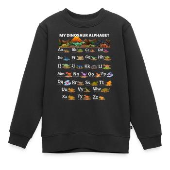 Meine Dinosaurierliebhaber ABC Kinder Dino Alphabet - Kinder Premium Organic Sweatshirt - Schwarz - Vorne - AI Model Kid Female (0cm)