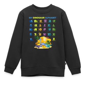 My Dinosaur Lovers ABC Kids Dino Alphabet - Kids Premium Organic Sweatshirt - black - Front - AI Model Kid Female (0cm)