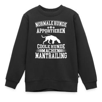 Personensuchhund coole Hunde machen Mantrailing - Kinder Premium Organic Sweatshirt - Schwarz - Vorne - AI Model Kid Female (0cm)