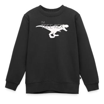 Kids Three Rex 3rd Birthday Dinosaur, T Rex Girls - Kids Premium Organic Sweatshirt - black - Front - AI Model Kid Female (0cm)