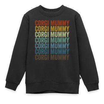 Corgi Mumie Corgi Mumie Halloween Hundeliebhaber - Kinder Premium Organic Sweatshirt - Schwarz - Vorne - AI Model Kid Female (0cm)