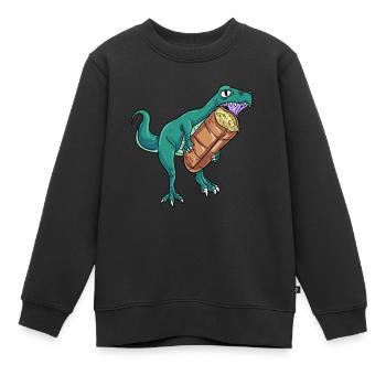 Knoblauch Knoblauchbrot Geschenk - Kinder Premium Organic Sweatshirt - Schwarz - Vorne - AI Model Kid Female (0cm)