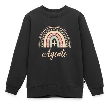 Cadeau Agente. Boho Rainbow agente. Rainbow boho. - Sweat Premium enfant bio - noir - Devant - AI Model Kid Female (0cm)