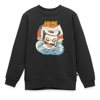 Giant Toilet Paper Sunset Japanese - Kids Premium Organic Sweatshirt - black - Front - AI Model Kid Female (0cm)