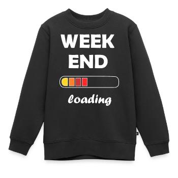 weekend loading / Warten auf das Wochenende - Kinder Premium Organic Sweatshirt - Schwarz - Vorne - AI Model Kid Female (0cm)