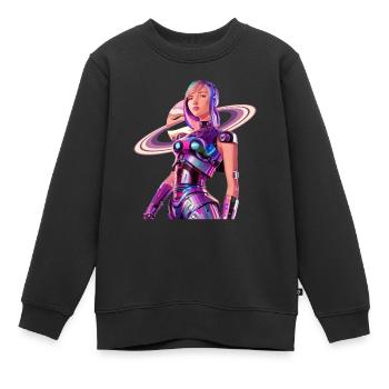 Space Girl 2 - Kinder Premium Organic Sweatshirt - Schwarz - Vorne - AI Model Kid Female (0cm)
