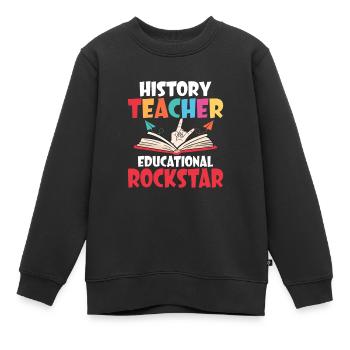 Professeur d’histoire Professeur d’enseignement Enseignement - Sweat Premium enfant bio - noir - Devant - AI Model Kid Female (0cm)
