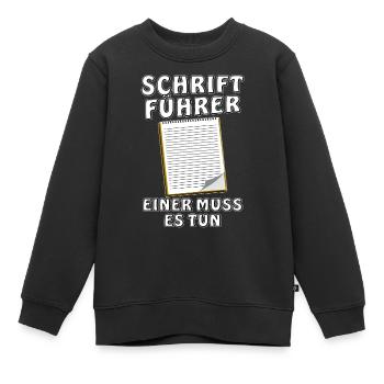 SCHRIFTFÜHRER - Kinder Premium Organic Sweatshirt - Schwarz - Vorne - AI Model Kid Female (0cm)