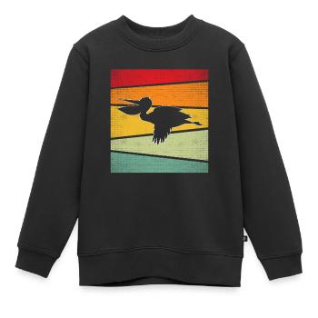 Pelikan Rétro - Sweat Premium enfant bio - noir - Devant - AI Model Kid Female (0cm)