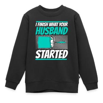 Peintre Vernisseur drôle - Sweat Premium enfant bio - noir - Devant - AI Model Kid Female (0cm)