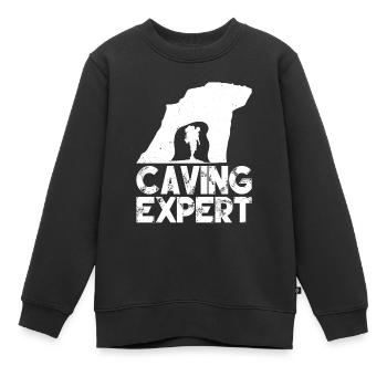 Höhlenforscher Höhlenwandern Caving Höhle Cave - Kinder Premium Organic Sweatshirt - Schwarz - Vorne - AI Model Kid Female (0cm)