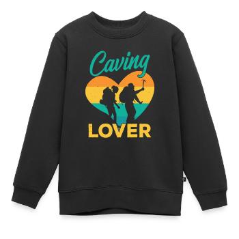 Höhlenliebhaber Cave Höhlenwandern Caving Höhle - Kinder Premium Organic Sweatshirt - Schwarz - Vorne - AI Model Kid Female (0cm)