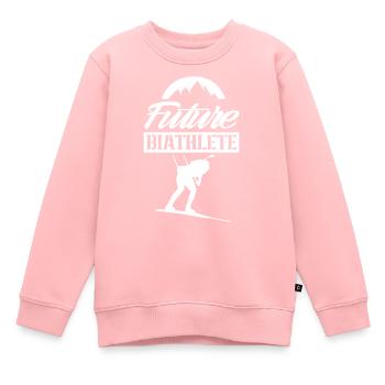 Future Biathlète Biathlète Sport Biathlon - Sweat Premium enfant bio - rose - Devant - AI Model Kid Female (0cm)