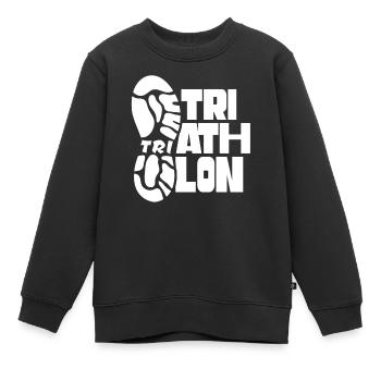 Triathlon Triathlete Sport Triathlete Triathlons - Kids Premium Organic Sweatshirt - black - Front - AI Model Kid Female (0cm)