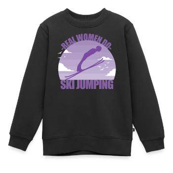 Saut à ski Sauteur à ski Sports d’hiver Cadeau - Sweat Premium enfant bio - noir - Devant - AI Model Kid Female (0cm)