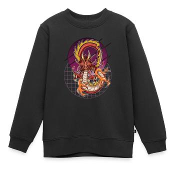 Drache Drago wyvern dragon taragon Japan Gamer - Kinder Premium Organic Sweatshirt - Schwarz - Vorne - AI Model Kid Female (0cm)