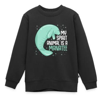 Mein Krafttier ist eine Seekuh Seekuh Oceanic Crea - Kinder Premium Organic Sweatshirt - Schwarz - Vorne - AI Model Kid Female (0cm)