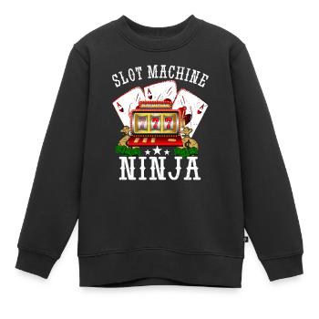 Kasino Glücksspiel Spielautomat Kartenspiel - Kinder Premium Organic Sweatshirt - Schwarz - Vorne - AI Model Kid Female (0cm)