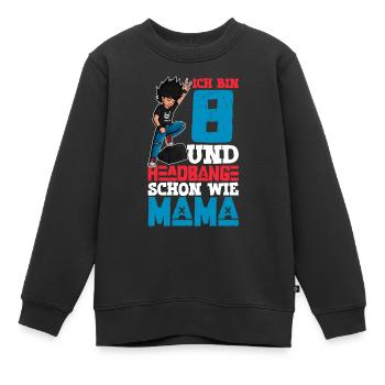 Ich bin 8 - Jungen Rocker - Kinder Premium Organic Sweatshirt - Schwarz - Vorne - AI Model Kid Female (0cm)