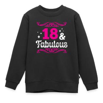 18 et fabuleux dix-huit ans - Sweat Premium enfant bio - noir - Devant - AI Model Kid Female (0cm)