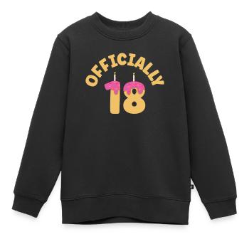 Anniversaire officiel de 18e anniversaire enfant dix-huit ans - Sweat Premium enfant bio - noir - Devant - AI Model Kid Female (0cm)