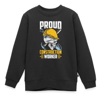 Fier travailleur de la construction Travail d’équipe de chantier Construction - Sweat Premium enfant bio - noir - Devant - AI Model Kid Female (0cm)