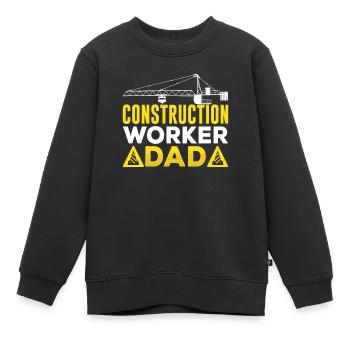 Construction Worker Father Teamwork Team Construction Site Construction - Kids Premium Organic Sweatshirt - black - Front - AI Model Kid Female (0cm)