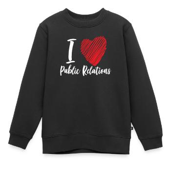 Ich Liebe Public Relations Beruf PR Job - Kinder Premium Organic Sweatshirt - Schwarz - Vorne - AI Model Kid Female (0cm)