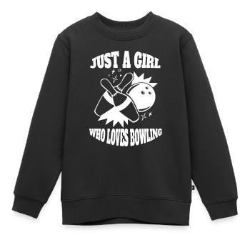 Bowling Bowling Bowling Club Bowling Club - Kids Premium Organic Sweatshirt - black - Front - AI Model Kid Female (0cm)