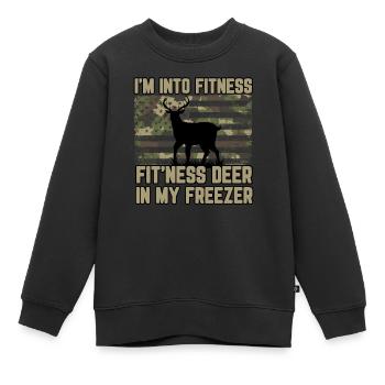 Fit'Ness Hirsch in meinem Gefrierschrank in die Fitness - Kinder Premium Organic Sweatshirt - Schwarz - Vorne - AI Model Kid Female (0cm)
