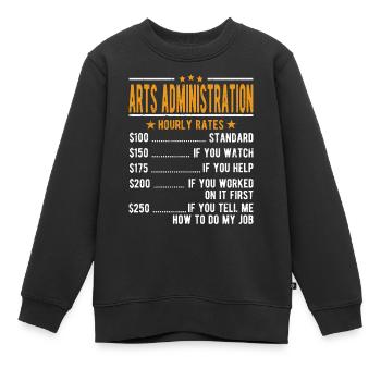 Administration de l’art Salaire horaire - Sweat Premium enfant bio - noir - Devant - AI Model Kid Female (0cm)