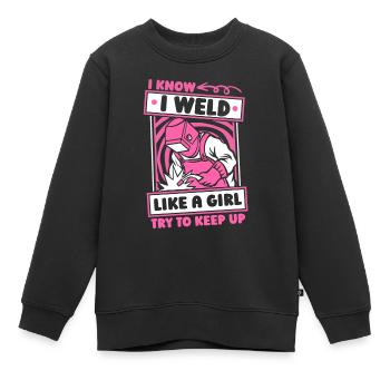 Forgeron Métallurgiste Fille - Sweat Premium enfant bio - noir - Devant - AI Model Kid Female (0cm)