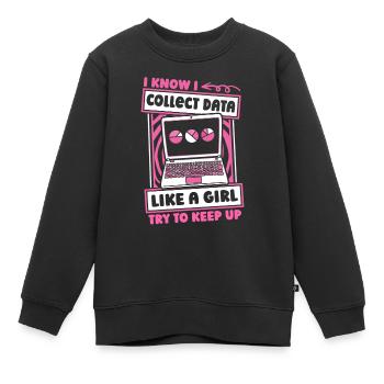 Analyste de données en science des données Girl - Sweat Premium enfant bio - noir - Devant - AI Model Kid Female (0cm)