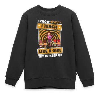 Enseignante maternelle Assistante maternelle - Sweat Premium enfant bio - noir - Devant - AI Model Kid Female (0cm)