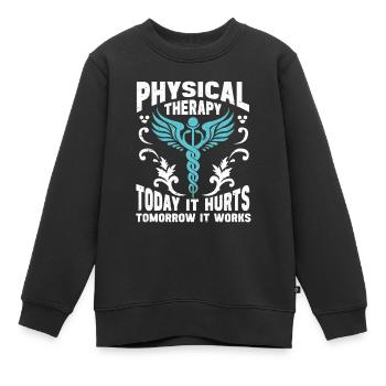 Physiothérapie Physiothérapeute Physiothérapeute - Sweat Premium enfant bio - noir - Devant - AI Model Kid Female (0cm)