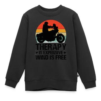 Biker Motorradfahrer Motorradfahren Biken - Kinder Premium Organic Sweatshirt - Schwarz - Vorne - AI Model Kid Female (0cm)