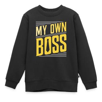 Mon propre patron freelance indépendant - Sweat Premium enfant bio - noir - Devant - AI Model Kid Female (0cm)