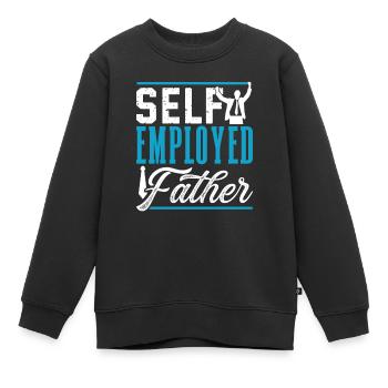 Self-employed father Self-employed Freelancer - Kids Premium Organic Sweatshirt - black - Front - AI Model Kid Female (0cm)