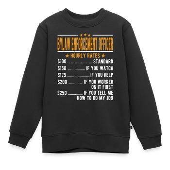 Agent d’application des règlements municipaux Salaire horaire - Sweat Premium enfant bio - noir - Devant - AI Model Kid Female (0cm)