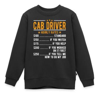 Taxifahrer Stundenlohn - Kinder Premium Organic Sweatshirt - Schwarz - Vorne - AI Model Kid Female (0cm)