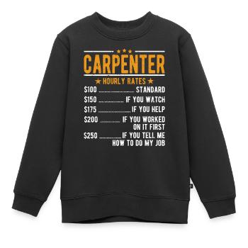 Tischler Stundenlohn - Kinder Premium Organic Sweatshirt - Schwarz - Vorne - AI Model Kid Female (0cm)