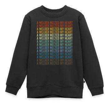 Un soudeur a fait fondre mon cœur - Sweat Premium enfant bio - noir - Devant - AI Model Kid Female (0cm)