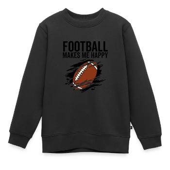 Le football me rend heureux - Sweat Premium enfant bio - noir - Devant - AI Model Kid Female (0cm)