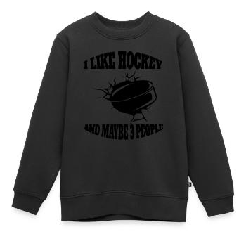Eishockeyspieler Eishockey Hockeyfan Eishockeyteam - Kinder Premium Organic Sweatshirt - Schwarz - Vorne - AI Model Kid Female (0cm)