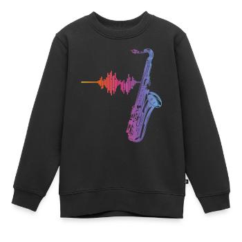 Saxophone Heartbeat/ Frequency For Saxophone Playe - Kinder Premium Organic Sweatshirt - Schwarz - Vorne - AI Model Kid Female (0cm)
