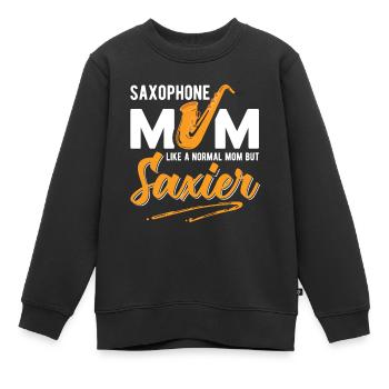 Saxophone Mom Like A Normal but Saxier For Saxopho - Kinder Premium Organic Sweatshirt - Schwarz - Vorne - AI Model Kid Female (0cm)