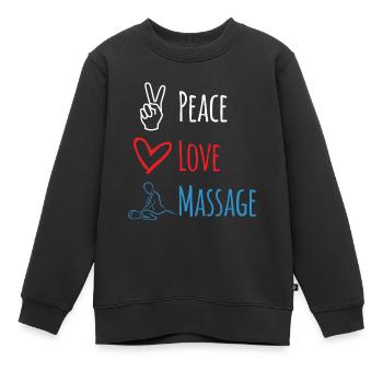 Peace Love Massage For Massage Therapist - Kinder Premium Organic Sweatshirt - Schwarz - Vorne - AI Model Kid Female (0cm)