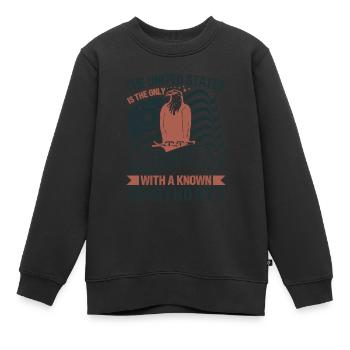 DIE VEREINIGTEN STAATEN SIND DAS EINZIGE LAND MIT EINEM BEKANNTEN - Kinder Premium Organic Sweatshirt - Schwarz - Vorne - AI Model Kid Female (0cm)