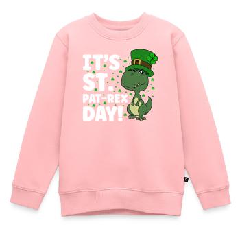 Dinosaure Saint-Patrick Dino - Sweat Premium enfant bio - rose - Devant - AI Model Kid Female (0cm)